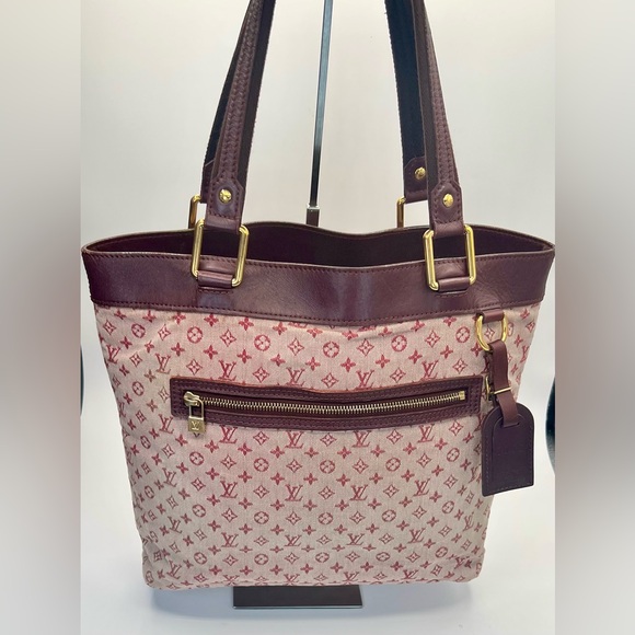 Louis Vuitton Lucille GM Bag in Red Mini Lin Monogram Canvas - Vintage - Picture 1 of 12